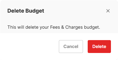 Delete budget window