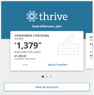 mobile account tile showing carousel