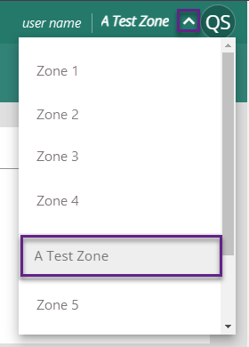 zoom in of zone drop down