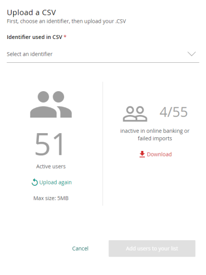 validate user list dialog