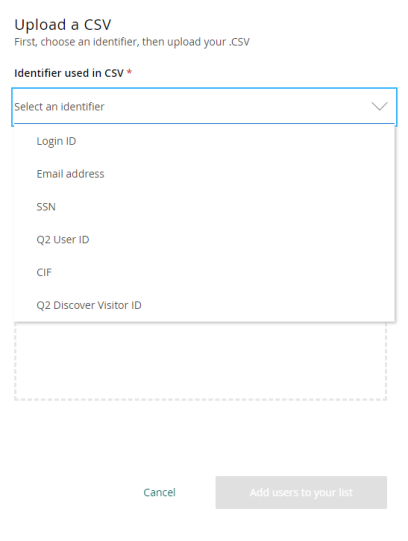 upload a user list csv