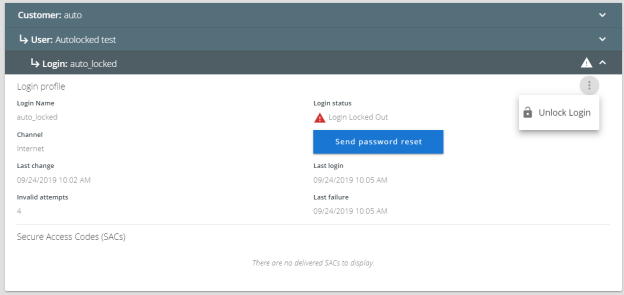 Login unlock interface