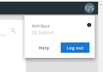 Support pane for help or log out
